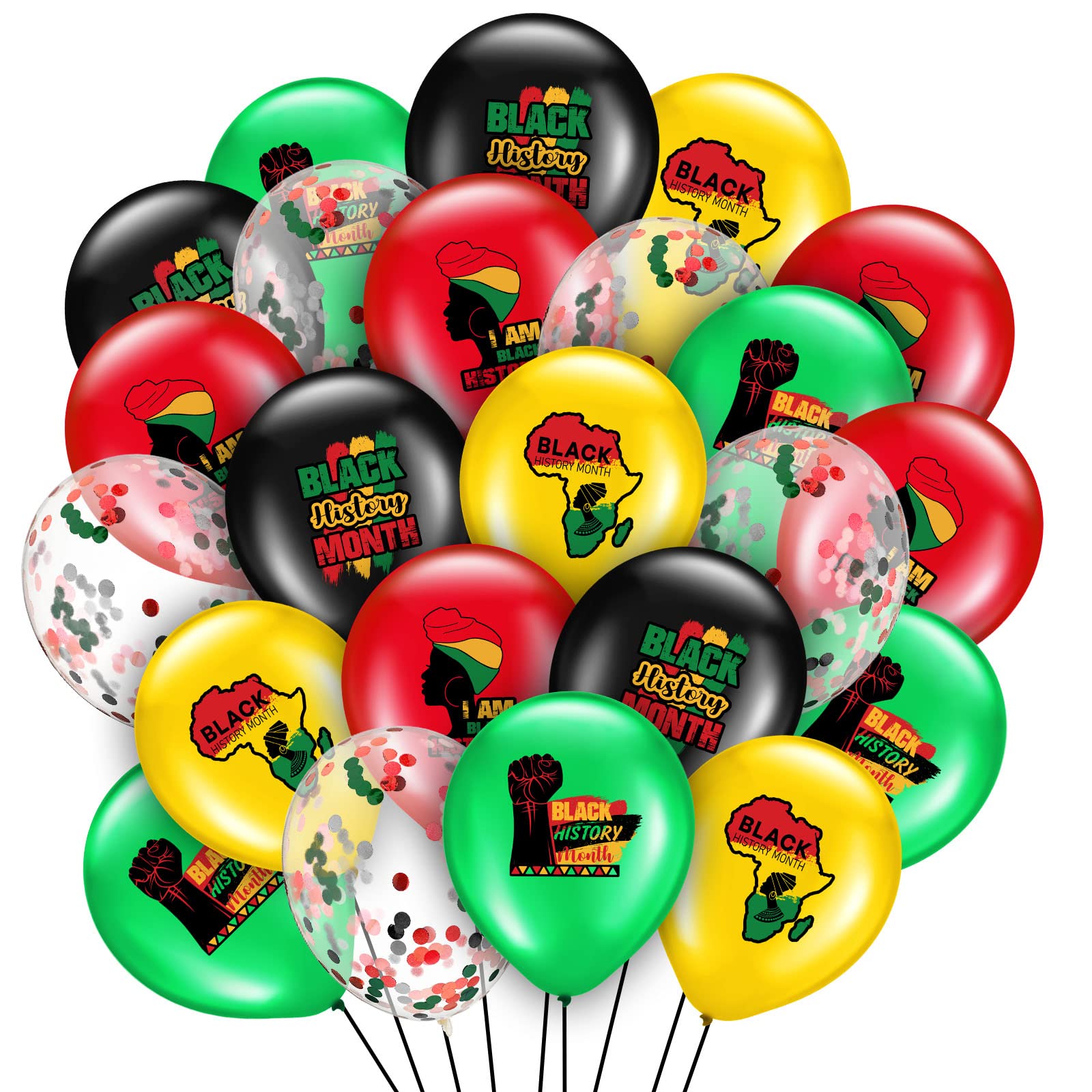 Hanaive Black History Month balloons with varied patterns for memorable party decor.