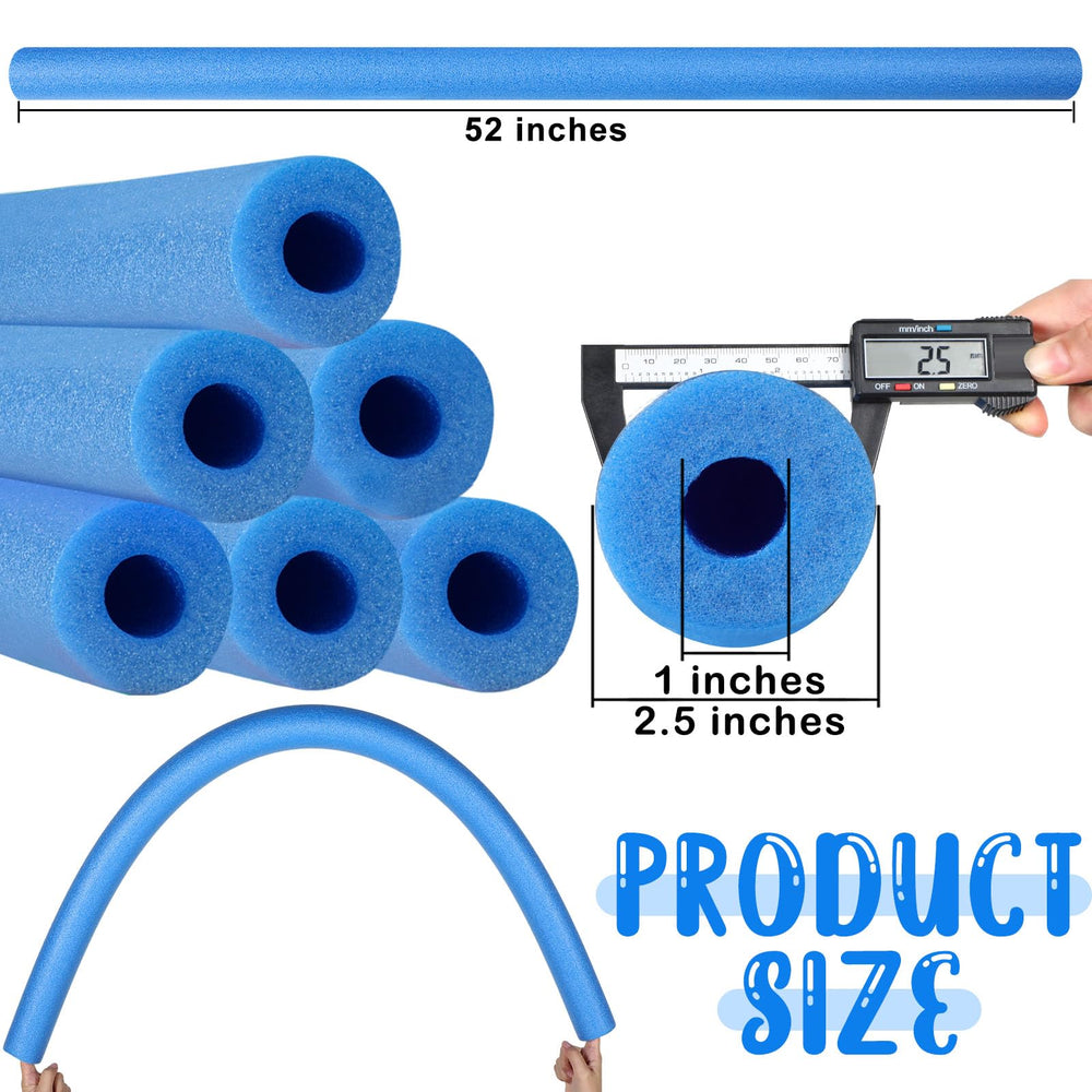 Hanaive blue hollow foam noodle, 52 inches, ideal for water aerobics and padding.