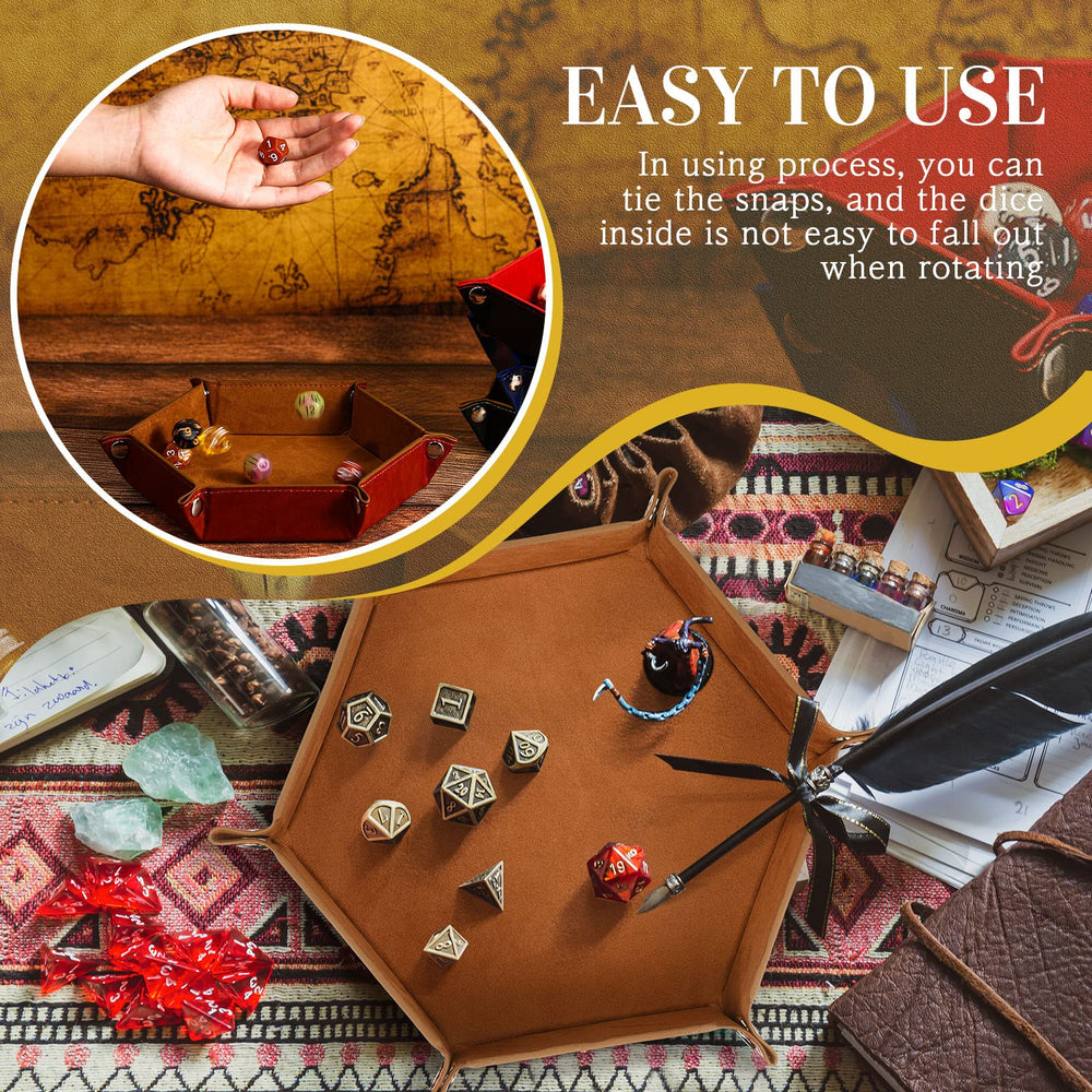 Hanaive dice tray purple keeps dice organized with snap closures for steady rolling.
