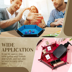 Hanaive dice tray rose-red provides soft velvet protection and stylish storage during sessions.