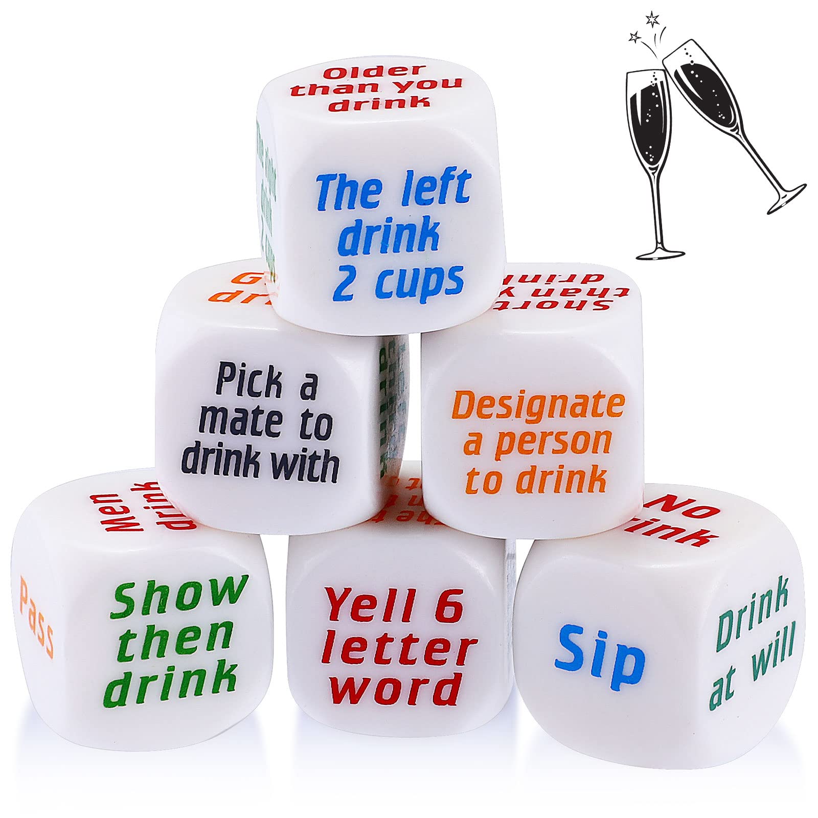 Hanaive white drinking dice set for party games and social challenges