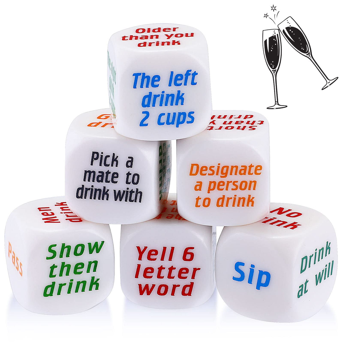 Hanaive white drinking dice set for party games and social challenges