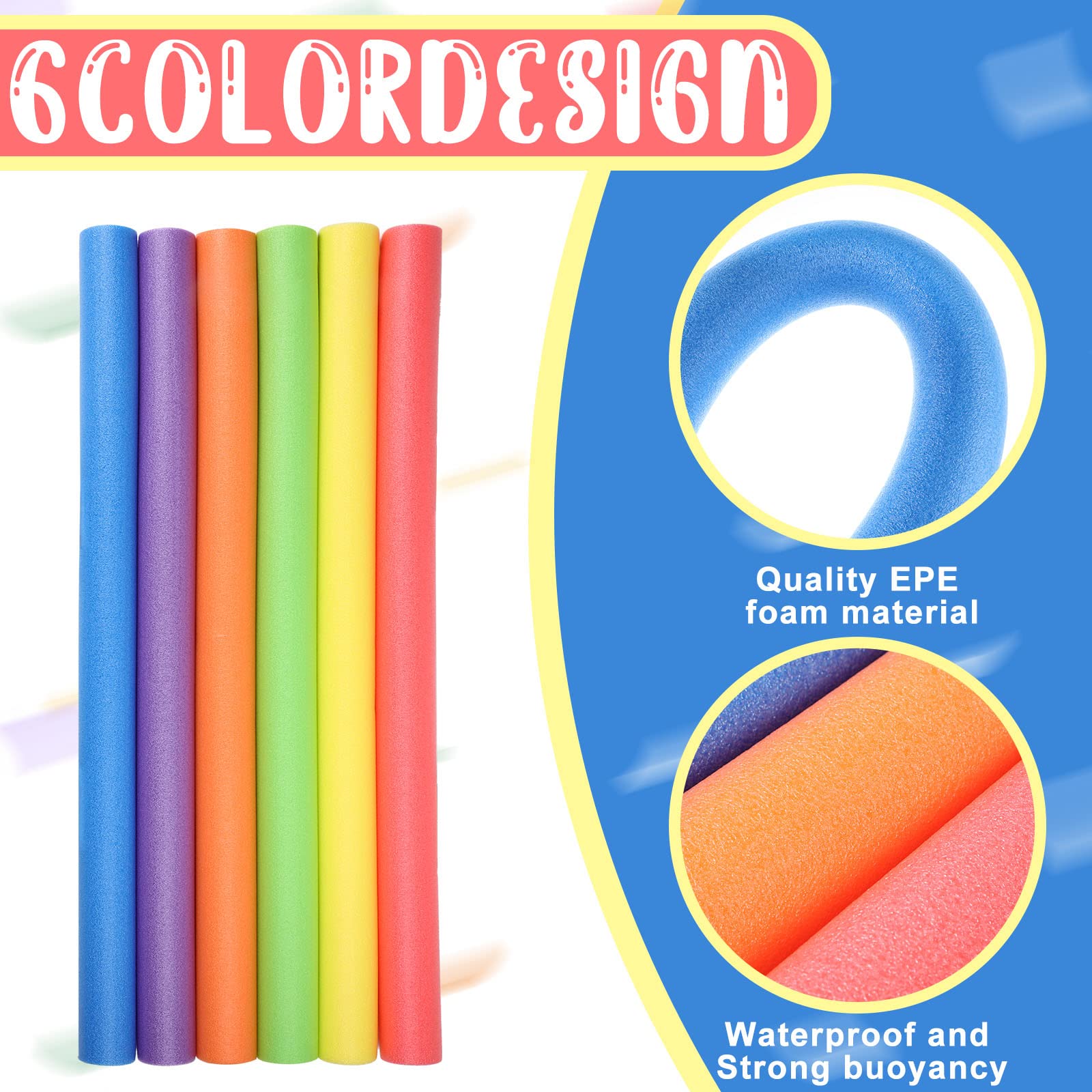 Hanaive red 52-inch pool noodle for eye-catching games and crafts