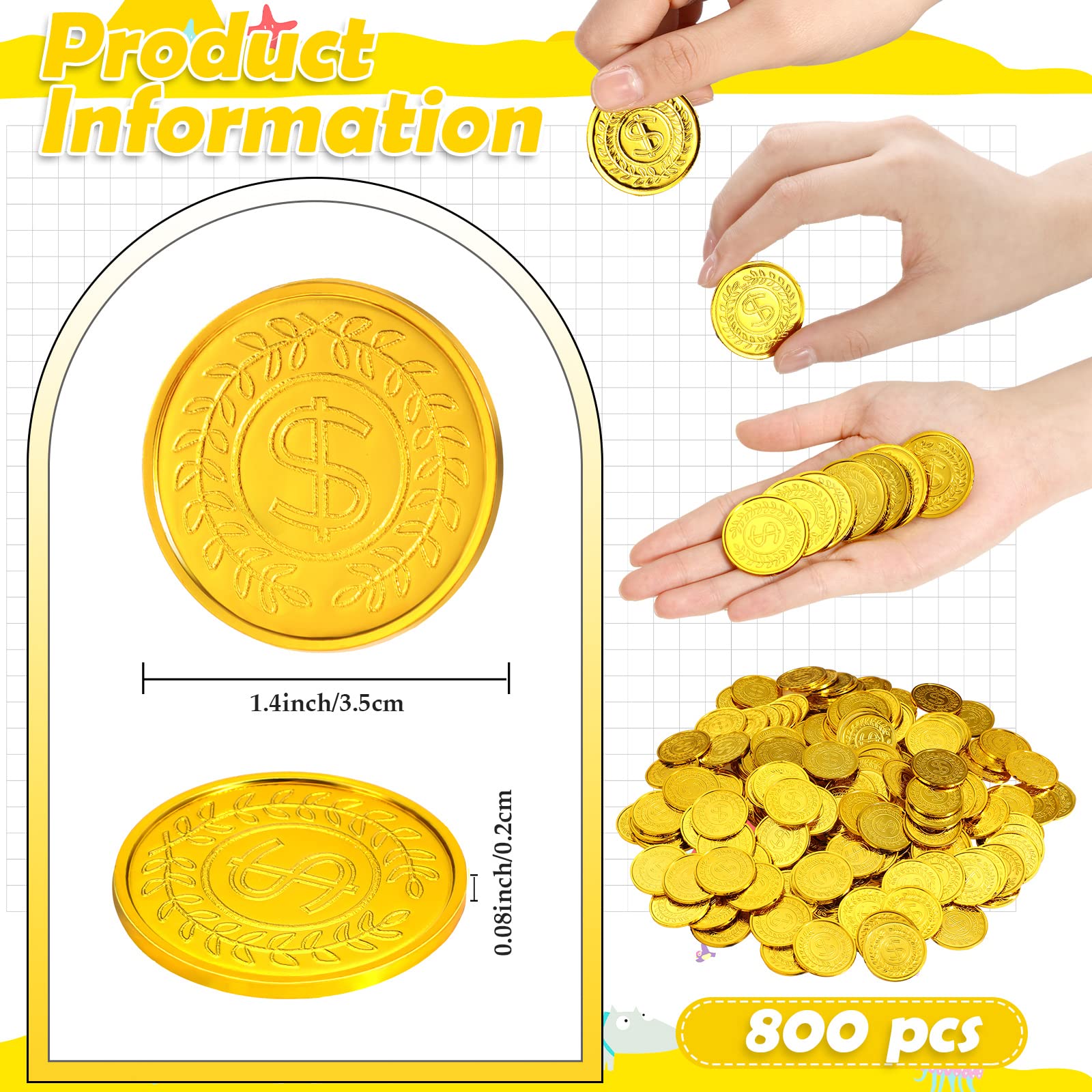 Hanaive gold doubloon coins close-up detail and engraving