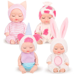 Hanaive mini baby dolls with bunny outfit for imaginative play