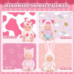 Hanaive mini baby dolls in cat outfit support storytelling and fine motor play