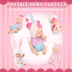 Hanaive mini baby dolls with movable joints for poseable play