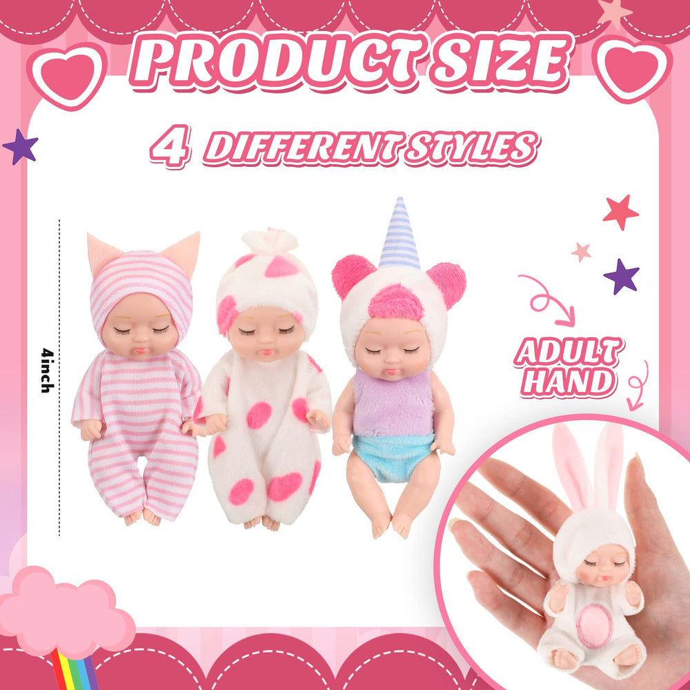 Hanaive mini baby dolls in unicorn outfit spark creative pretend play