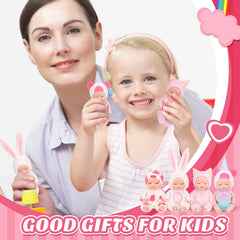 Hanaive mini baby dolls use washable PVC, easy to clean after play