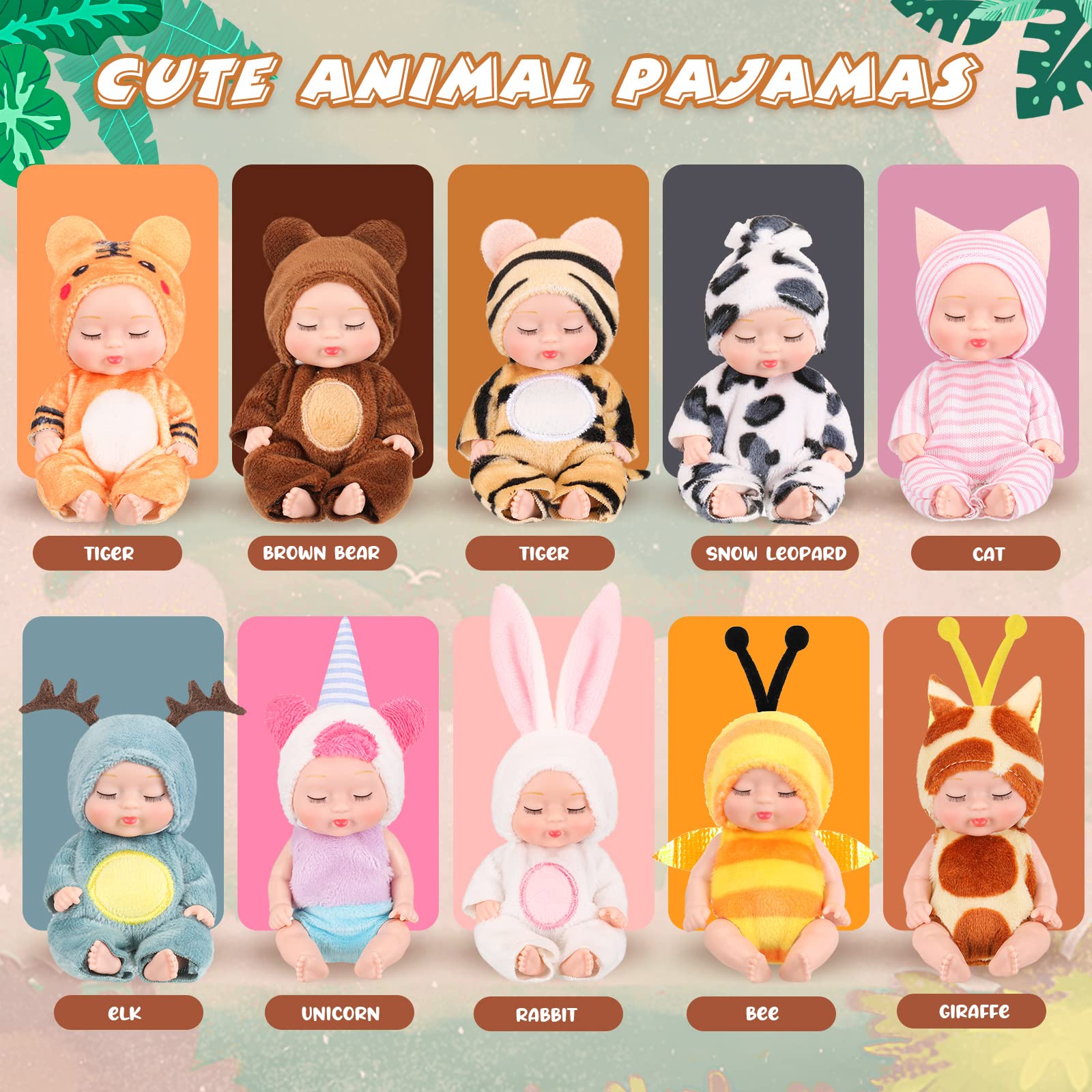 Hanaive mini baby doll wearing cat outfit boosts creative role play.
