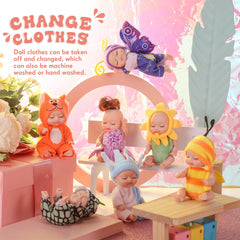 Hanaive dolls made of washable PVC for easy cleanup.