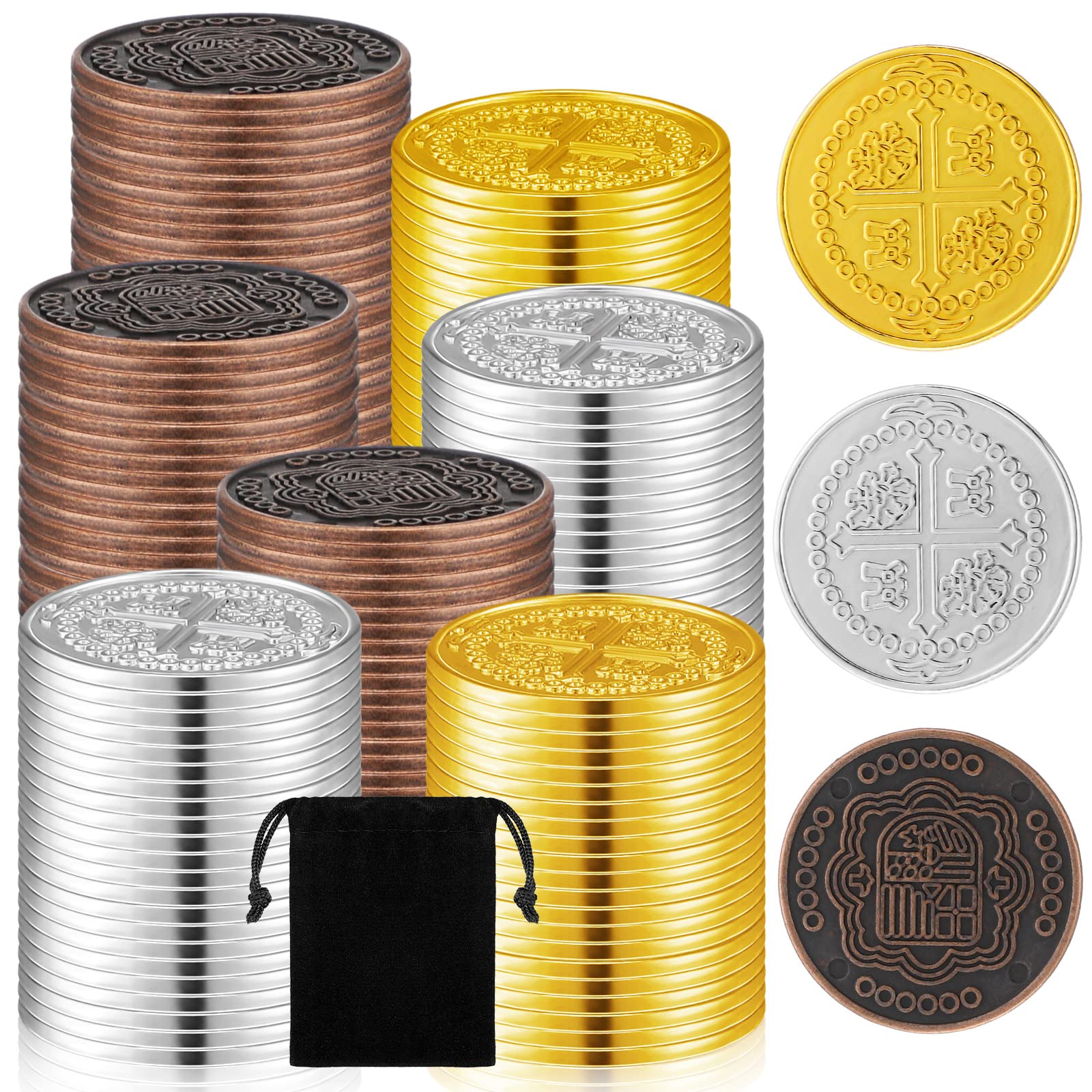 Hanaive pirate coins gold shine ideal for party decor and treasure hunts.