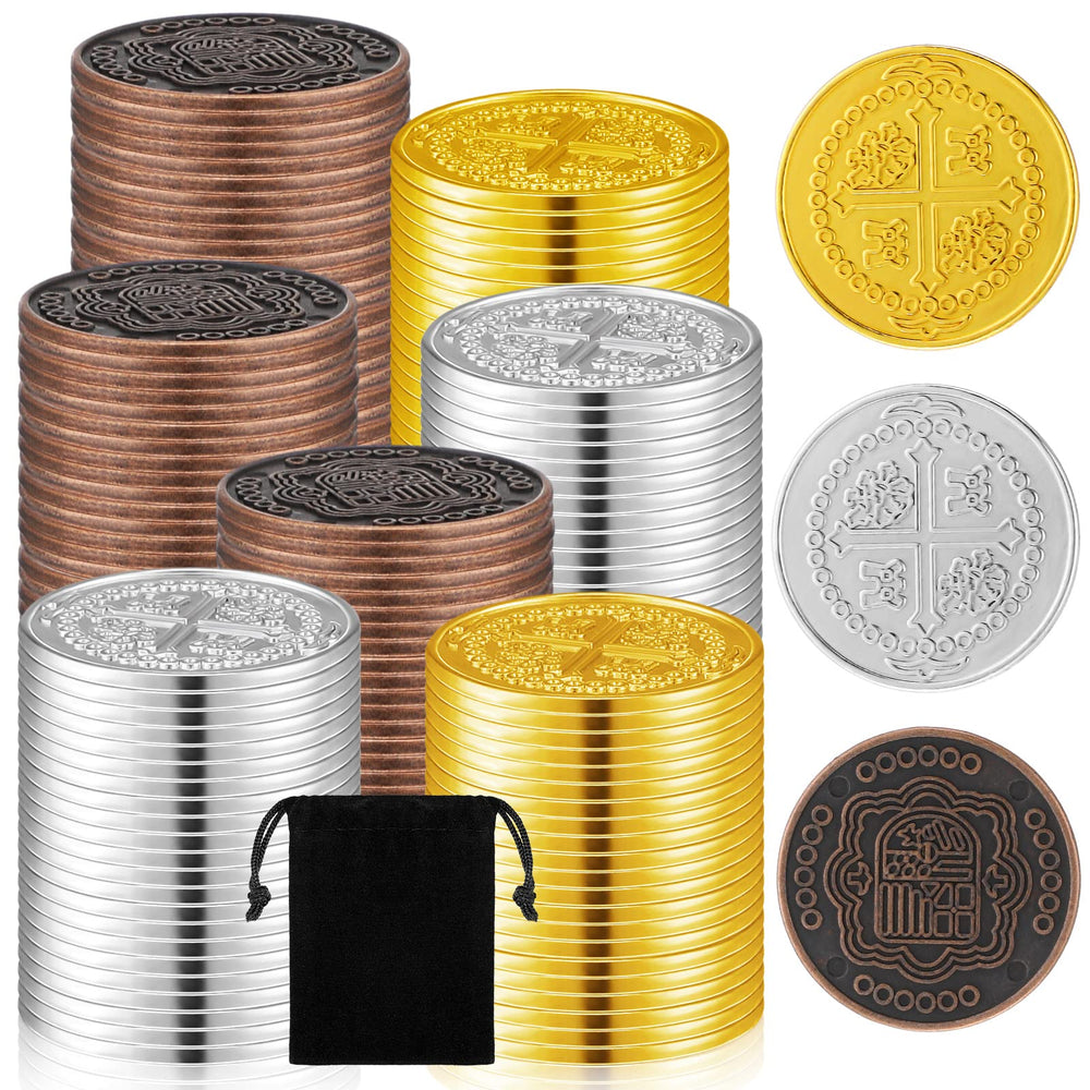 Hanaive pirate coins gold shine ideal for party decor and treasure hunts.
