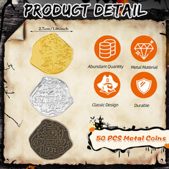 Hanaive pirate coins silver set with authentic weight for treasure hunts