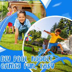 Hanaive pool noodle for kids and adults, bright blue visibility in water.