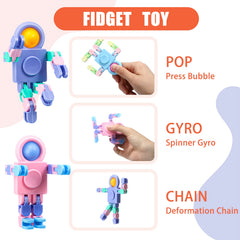 Hanaive robot fidget chain transform for adjustable positions and fun.