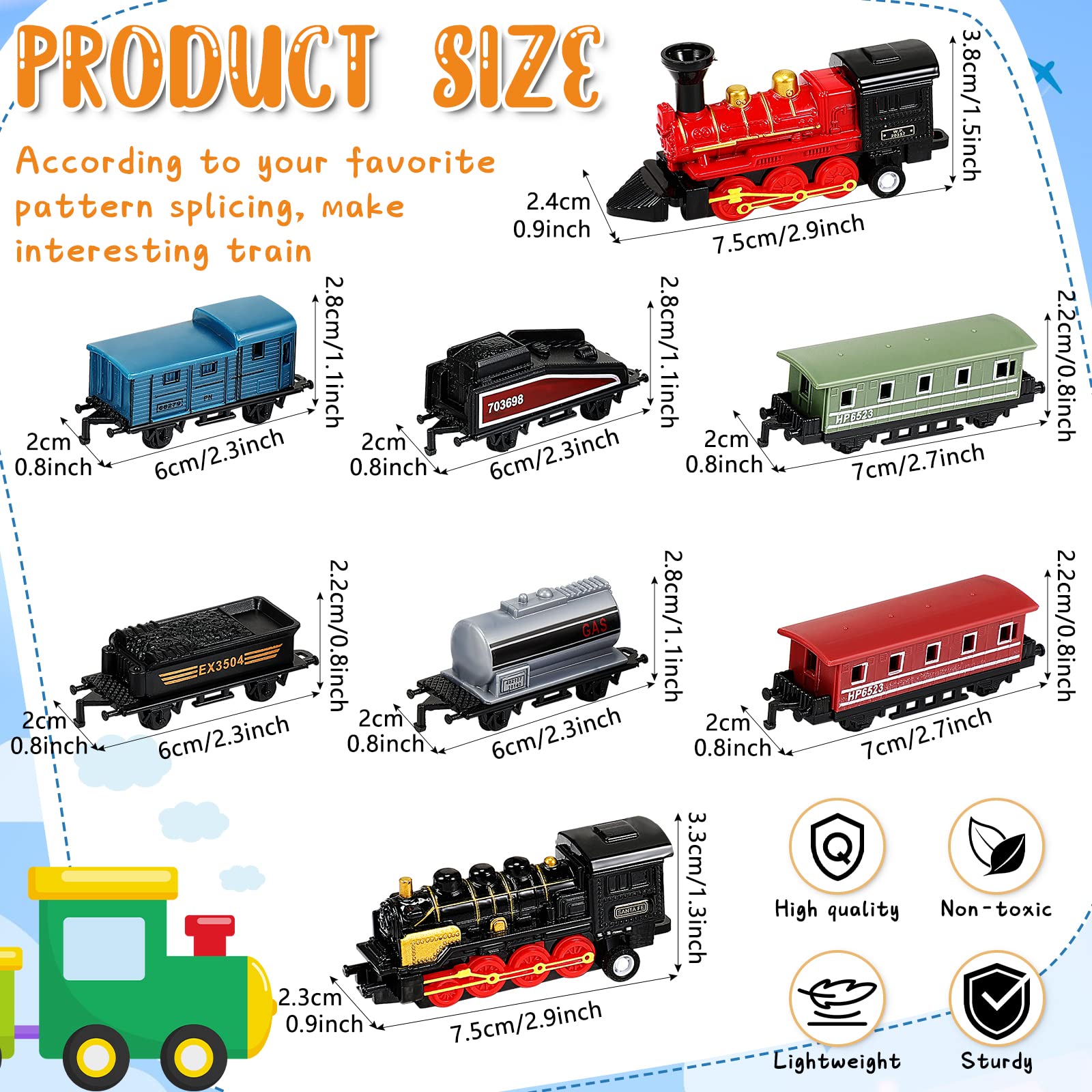 Hanaive train cart in bright colors to spark recognition during pretend play