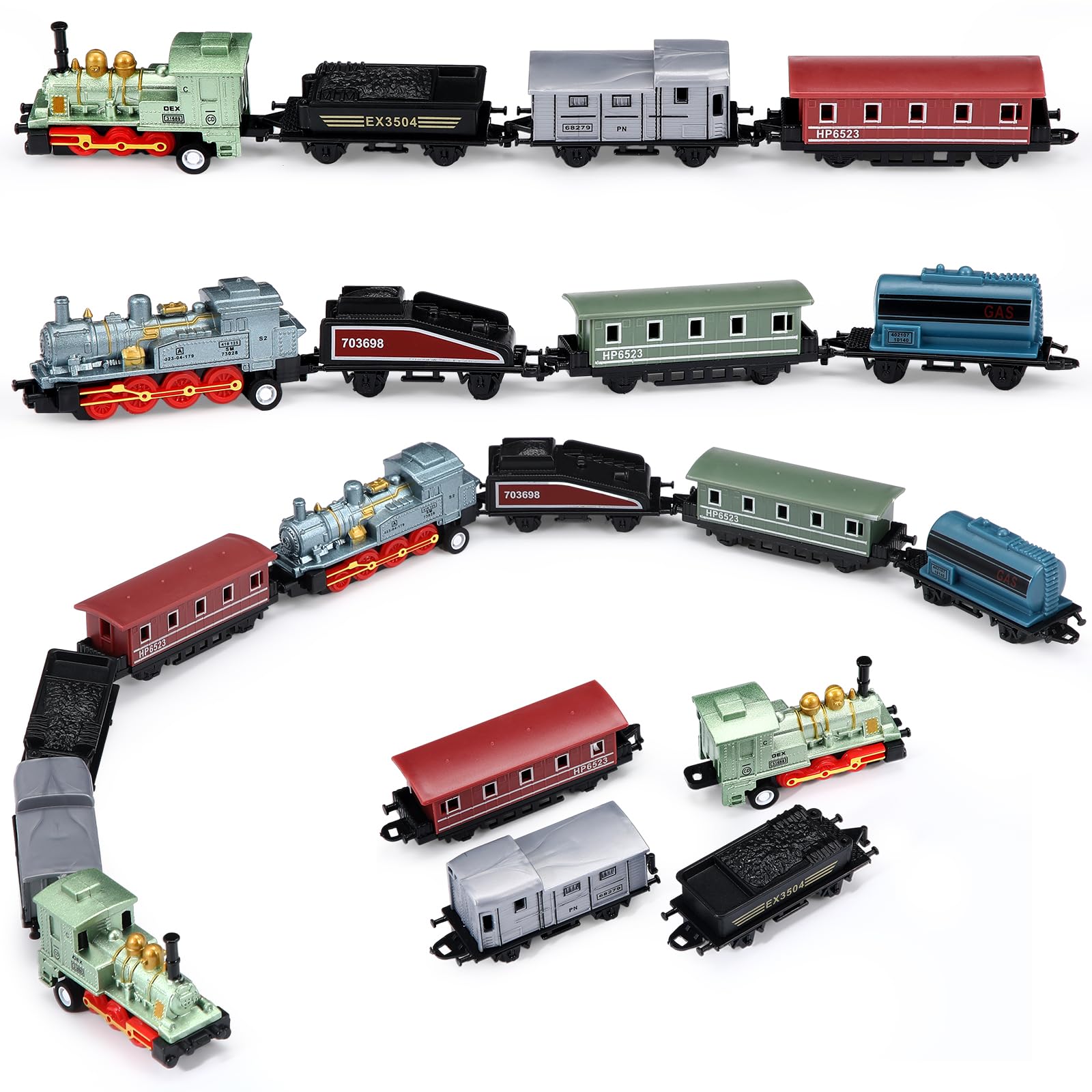 Hanaive blue locomotive train toy with pull-back action for durable, portable play.