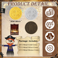Hanaive treasure coins silver, great for colorful game props and party favors.