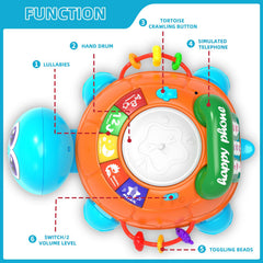 Hanayo turtle buttons close-up showing learning prompts and color shapes for early recognition