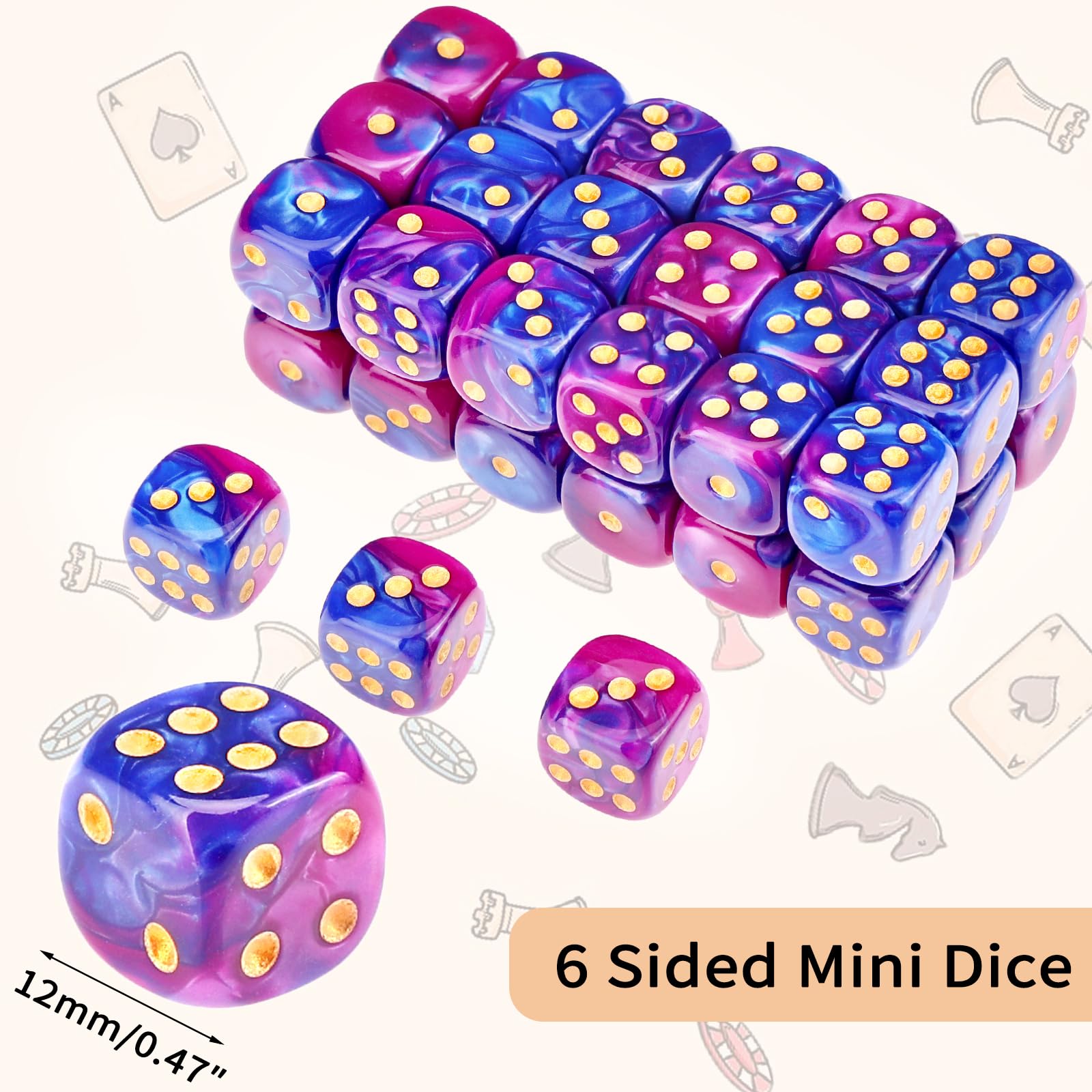 Handan 12mm D6 dice close-up showing vivid pips