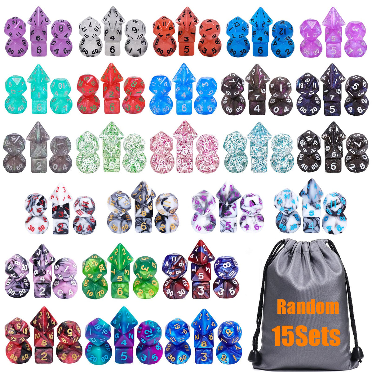 Handan random-color dice close-up with swirl design for immersive tabletop play