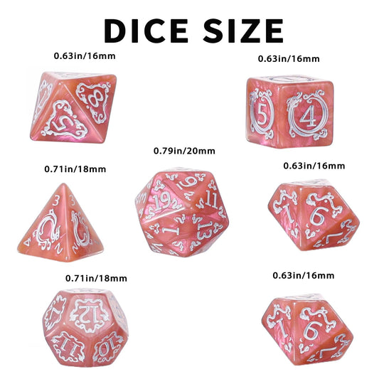 Handan DND dice close-up with gold dragon pattern on faces for a premium feel.