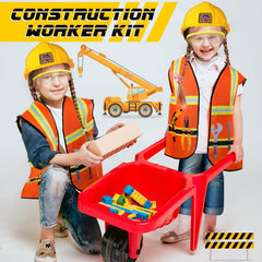 Handepo one-size construction costume, easy-to-wear outfit for parties and pretend play.