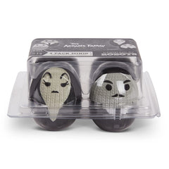 Handmade by Robots Addams Mini Egg 4 Pack knit-fabric look vinyl detail.