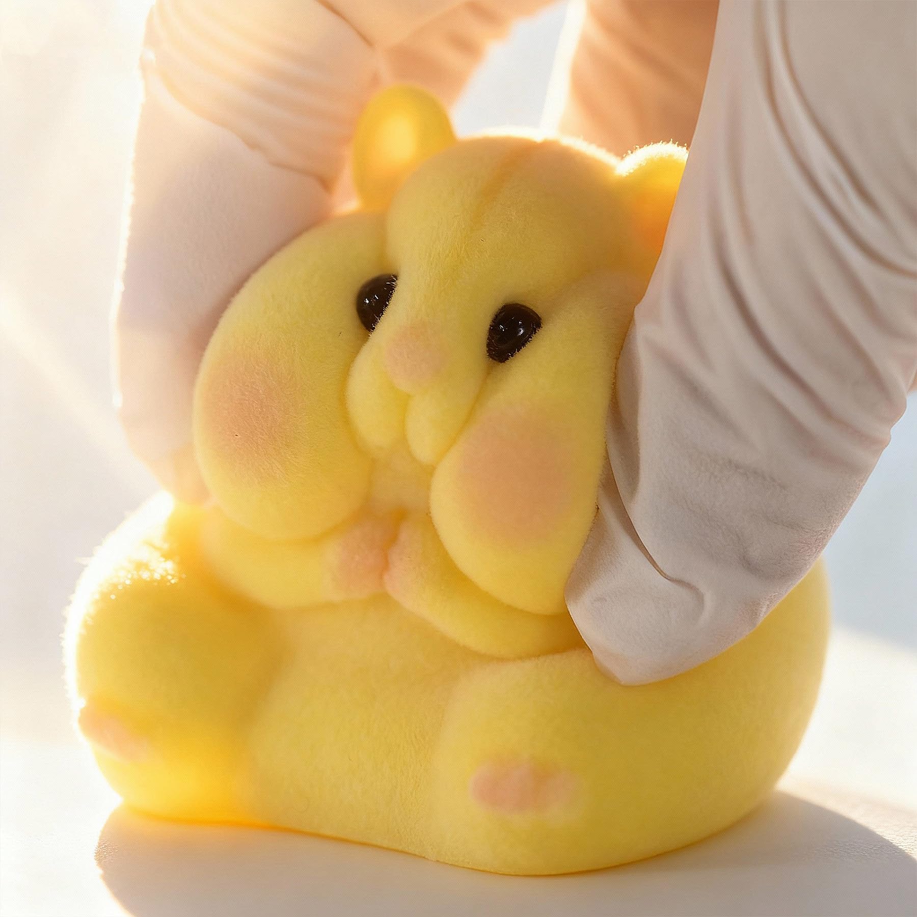 Handmade Taba Squishy Hamster Toy with furry outer coat reduces shedding and invites play