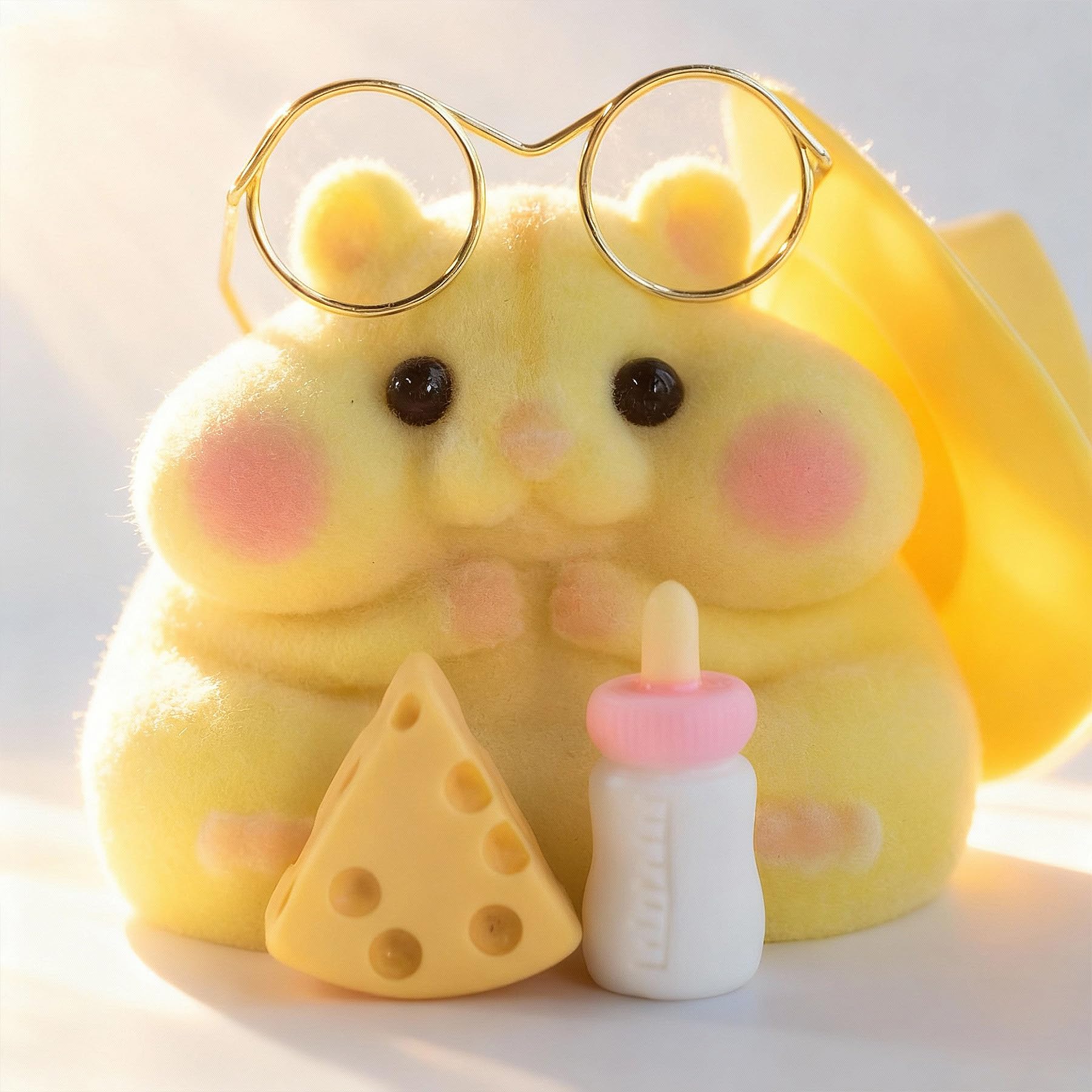 Handmade Taba Squishy Hamster Toy held in hand for portable fidgeting and focus