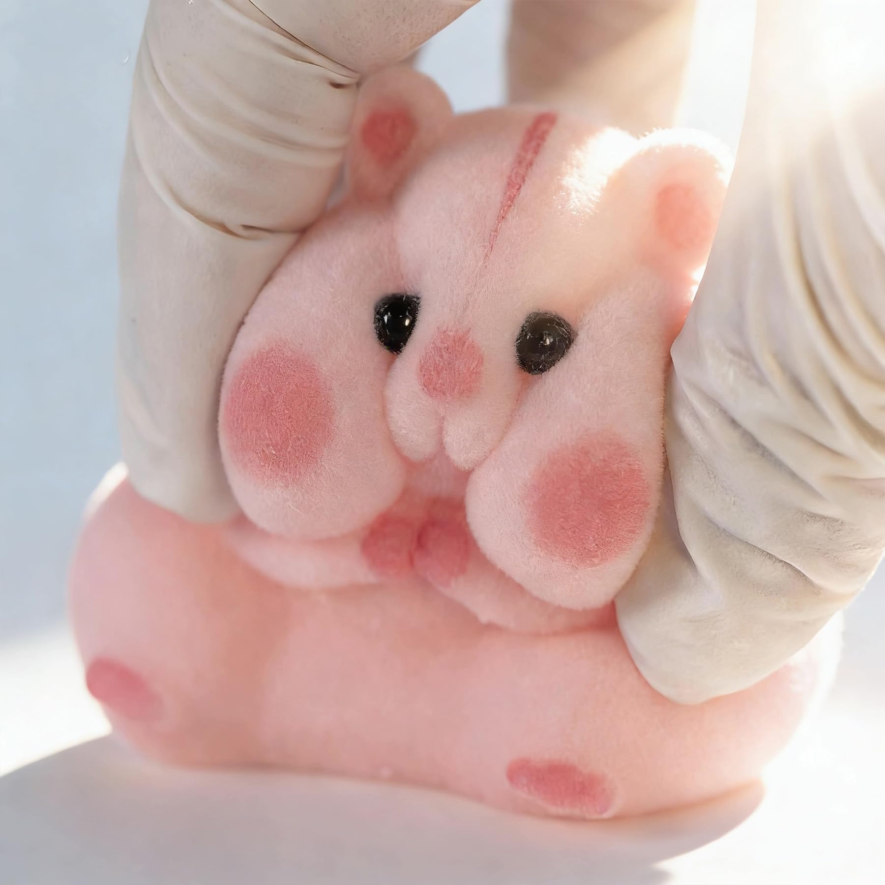Handmade Taba Squishy Hamster Toy pink accessories, surprise gifts included.