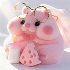 Handmade Taba Squishy Hamster Toy pink in-hand, ergonomic grip.