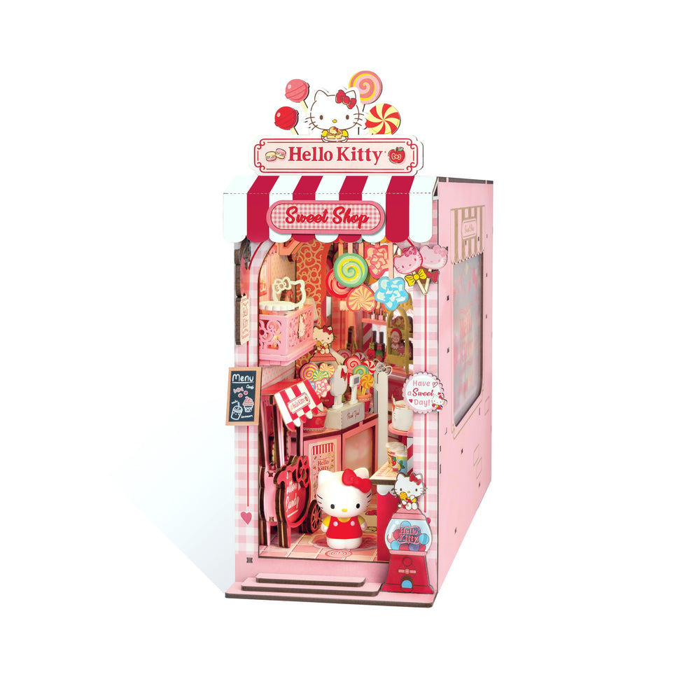 Hands Craft Hello Kitty Sweet Shop diorama front view highlights charming display details