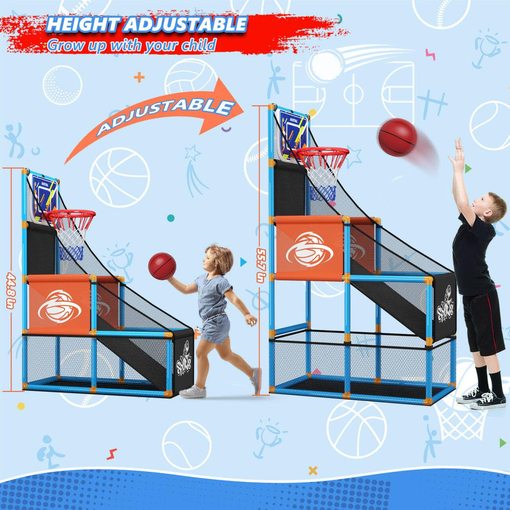 Handwell arcade basketball balls provide quiet bounce for kids.