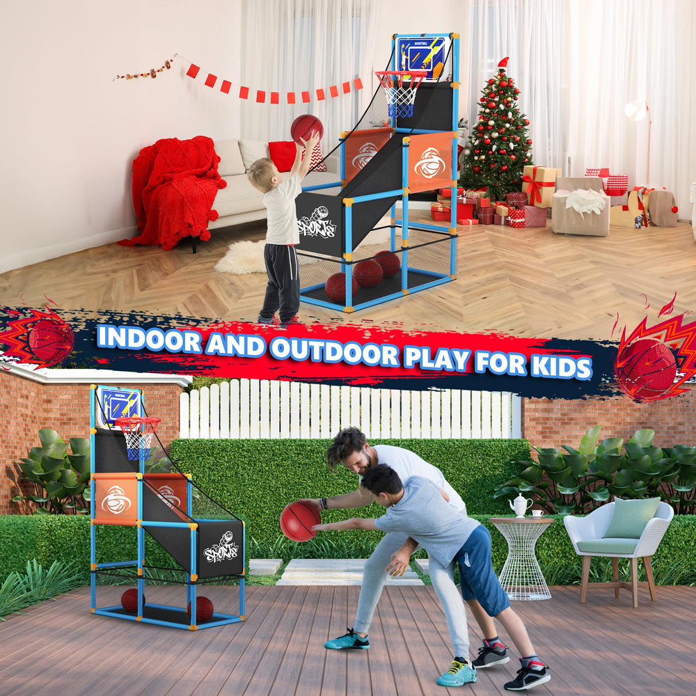 Handwell storage net helps keep toys organized after play.