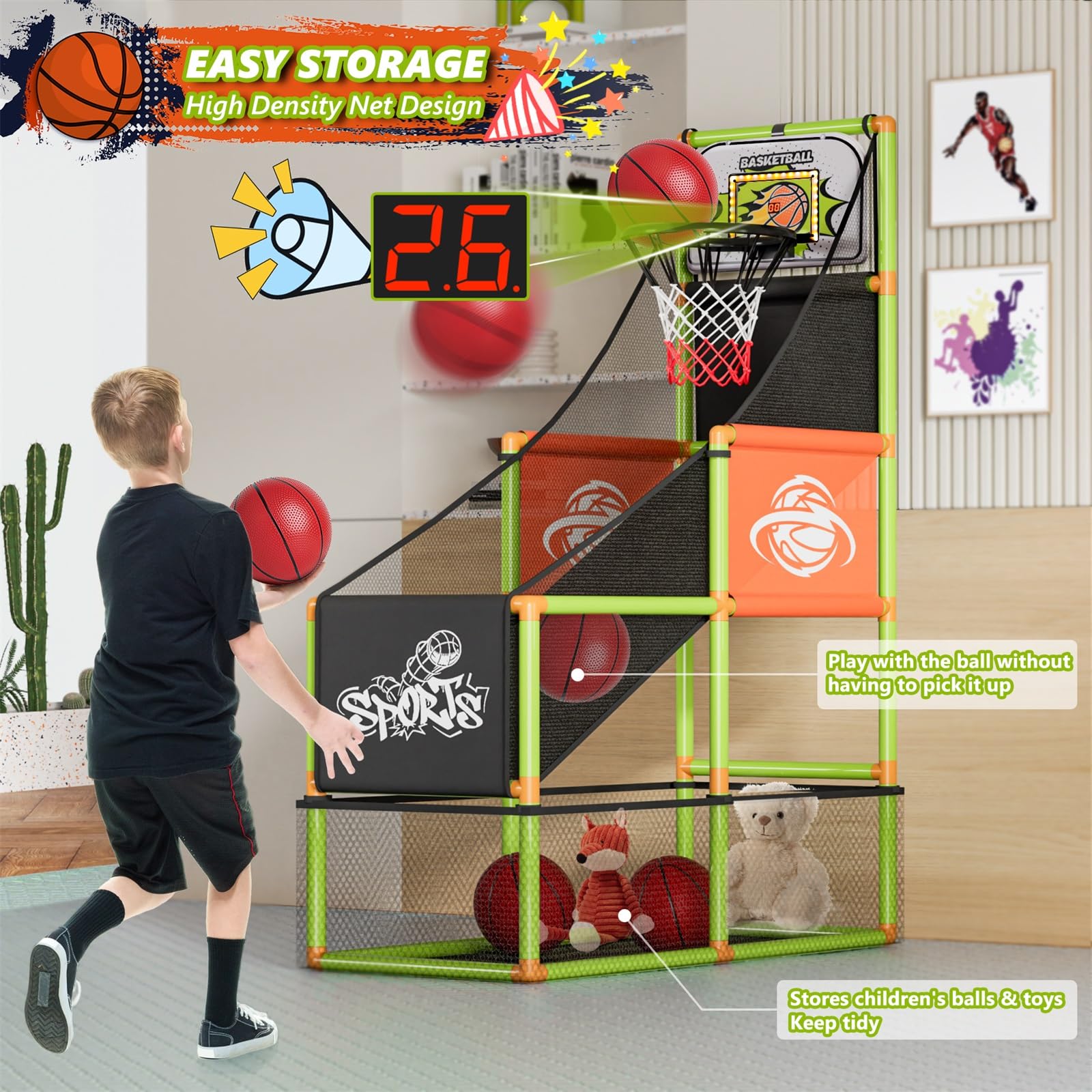 Handwell basketball hoop assembly guide ensuring quick setup and sturdy stand