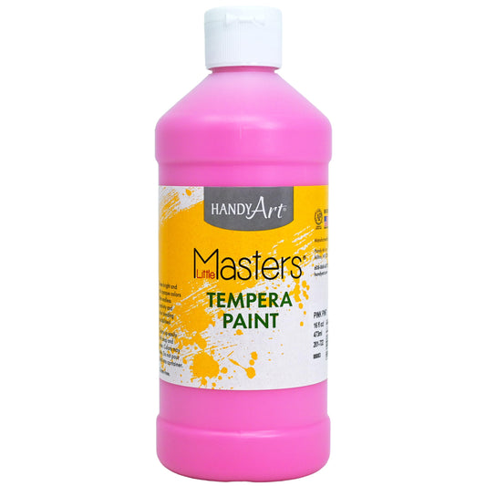 Handy Art Little Masters pink tempera paint bottle, easy cleanup for kids' art projects