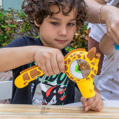 STEM learning moment with hands-on hammering activity