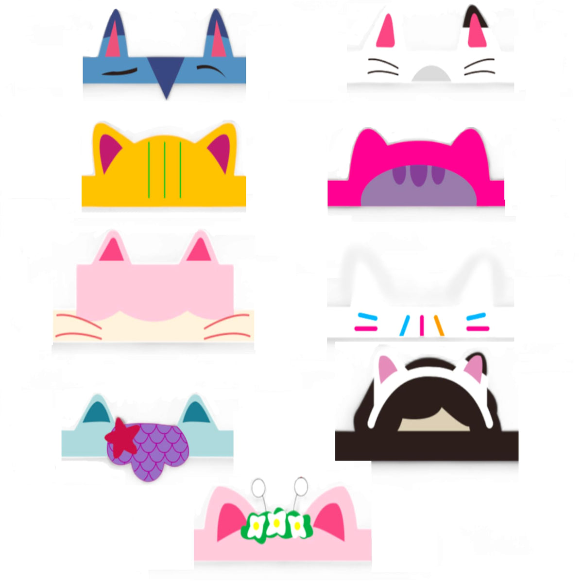 HANEI 18-cat dollhouse crowns pack ideal as playful party favors.