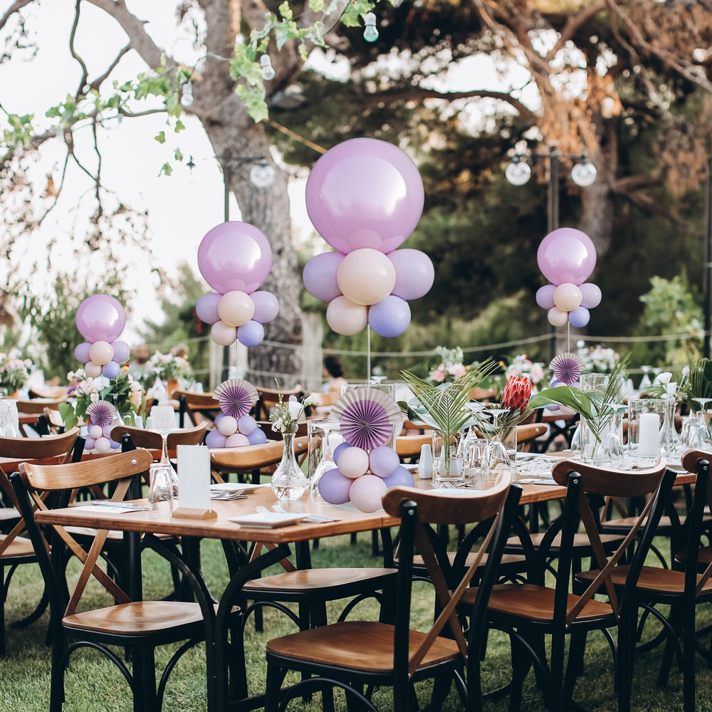 Hanna Roberts 25-6-inch balloon stands set ready for tables