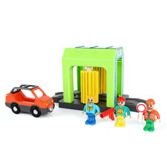 HANQIANN car wash station detail image captures small parts for safe construction play.