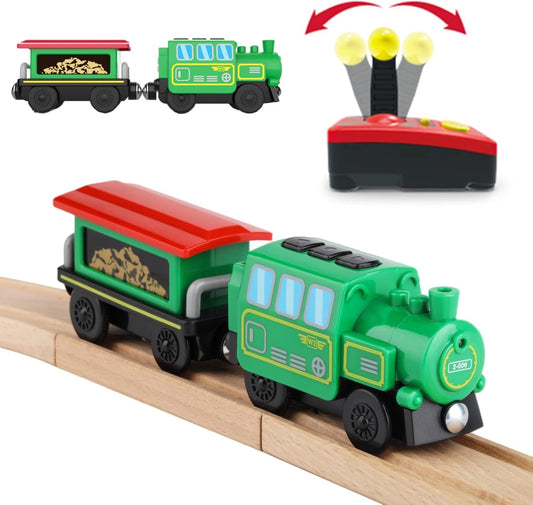 HANQIANN locomotive with front light for immersive play and easy night-time visibility.
