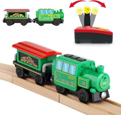 HANQIANN locomotive with front light for immersive play and easy night-time visibility.