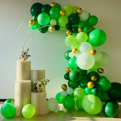 Haolongfa 12-inch green balloons add depth and dimension to arches.