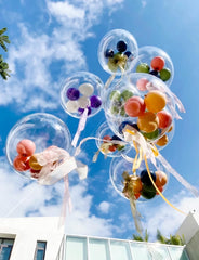Haolongfa Bobo Balloons photo backdrop with large transparent bubbles