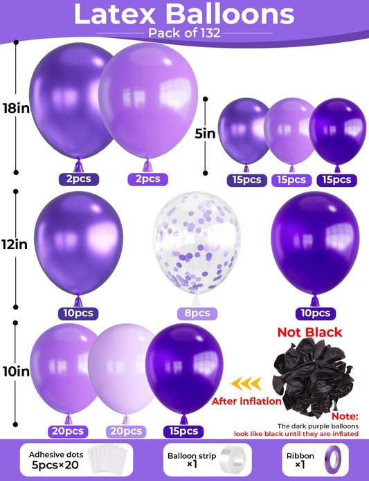 Haolongfa metallic purple 18in balloons for dramatic, photo-ready decor.