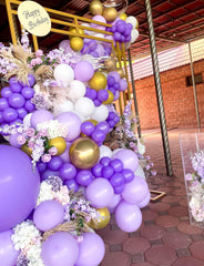 Haolongfa pastel purple 10in balloons blend softly with gold accents