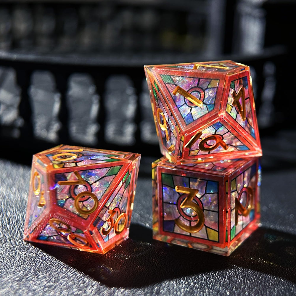 HAOMEJA red sky dice feature gold numbers for easy reading during sessions