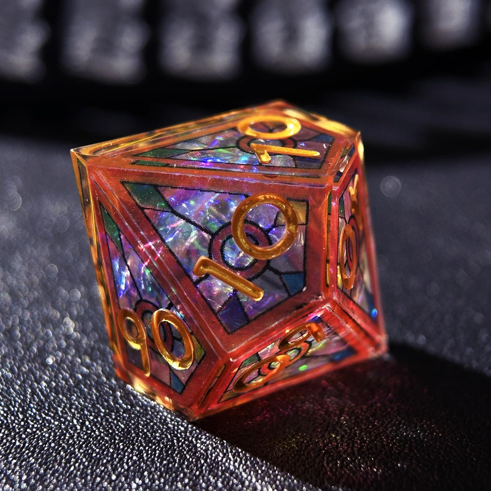 HAOMEJA red sky dice with sharp-edged facets for precise rolls